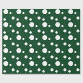Donkergroene en witte pooldots cadeaupapier (Vlak)