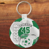 Donkergroene en witte ⚽ sleutelhanger (Voorkant)