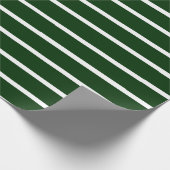 Donkergroene en witte strepen cadeaupapier (Hoek)
