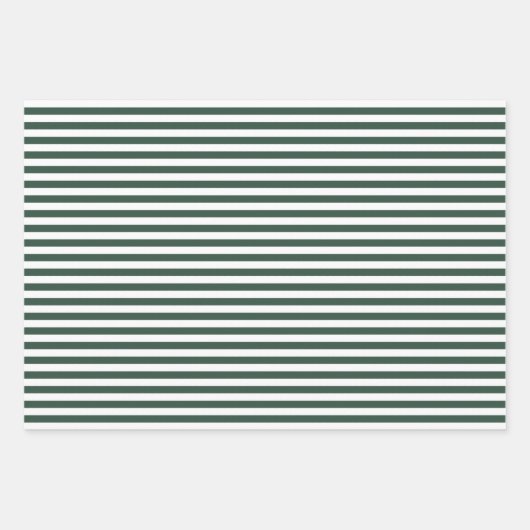 Donkergroene en witte strepen inpakpapier vel (Voorkant 3)