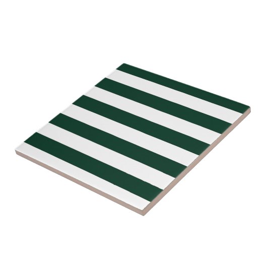 Donkergroene en witte strepen tegeltje (Zijkant)