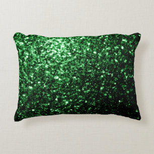 Donkergroene faux glitter sparken accent kussen