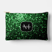 Donkergroene faux glitter sparkles Monogram Etui (Voorkant)