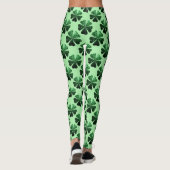 Donkergroene glitter sparren Shamrock Clover-patro Leggings (Achterkant)