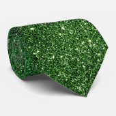 Donkergroene glitter stropdas (Opgerold)