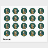 Donkergroene  kerstkerstkerstbeker ronde sticker (Vel)