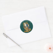 Donkergroene  kerstkerstkerstbeker ronde sticker (Envelop)