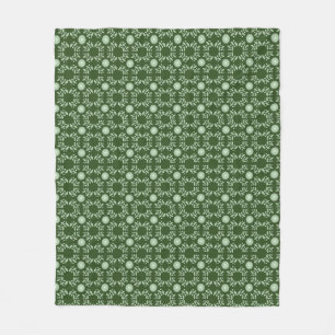 Donkergroene lantaarn Aztec Leaf Pattern Blanket Fleece Deken