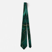 Donkergroene malachite en goudflaag-vining stropdas (Voorkant)