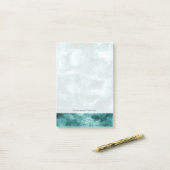 Donkergroene marmertextuur post-it® notes (Op bureau)