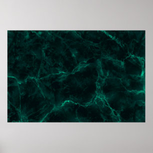 Donkergroene marmertextuur poster