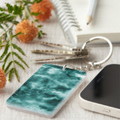 Donkergroene marmertextuur sleutelhanger (Voorkant Rechts)