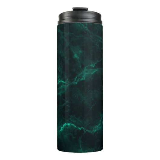 Donkergroene marmertextuur thermosbeker (Voorkant)
