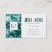 Donkergroene marmertextuur visitekaartje (Voorkant)