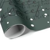 Donkergroene minimalistische aangepaste script tek cadeaupapier (Rol Hoek)