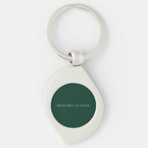 Donkergroene minimalistische effen moderne estheti sleutelhanger