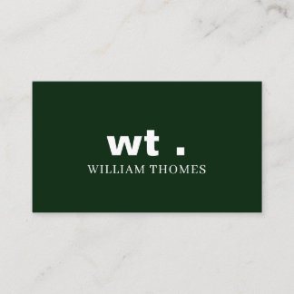 Donkergroene Monogram Minimalistische Zakelijke St Visitekaartje