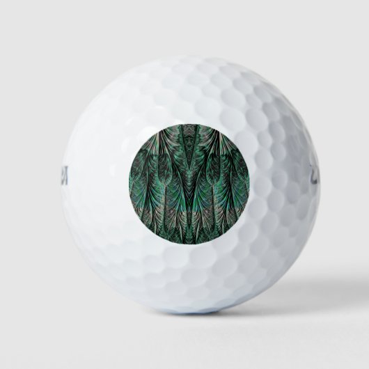 Donkergroene pattered Golf Ball - uniek Golfballen (Voorkant)