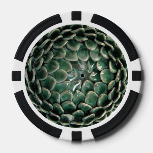 Donkergroene pokerchip (Voorkant)