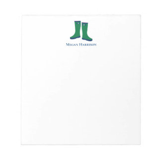 Donkergroene Rain Boots-laptop Notitieblok