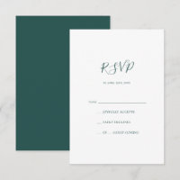 Donkergroene RSVP-kaart