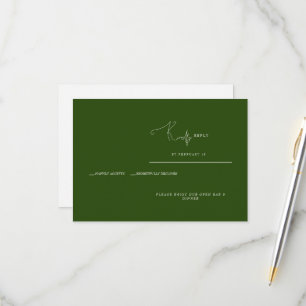 Donkergroene RSVP-respons Kaart