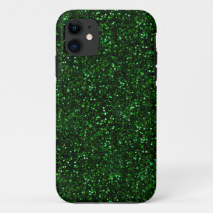Donkergroene smaragd glitter iPhone 11 hoesje