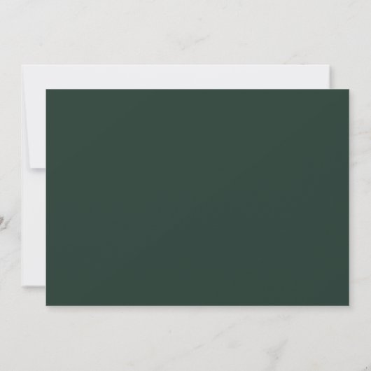Donkergroene smaragd | Modern  formeel script Save The Date (Achterkant)