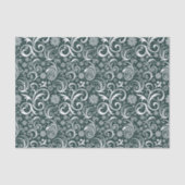 Donkergroene sneeuwvlokken en kerstwervelingen tissuepapier (Voorkant)