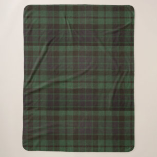Donkergroene Tartan Plaid Sherpa Deken