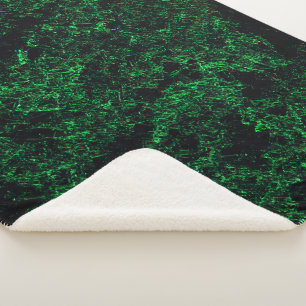 Donkergroene textuur, vernietigd of bijtend sponsj sherpa deken