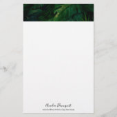 Donkergroene tropische bladeren rand briefpapier (Voorkant)