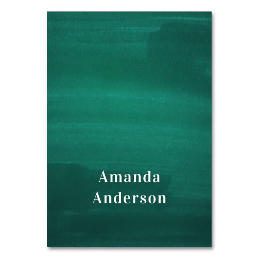 Donkergroene trouwplaatskaarten. Moderne smaragd Kaart (Voorkant)