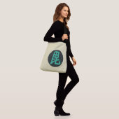 donkergroene Uesugi Japan Mon Vector Art Crossbody Tas (Op model)