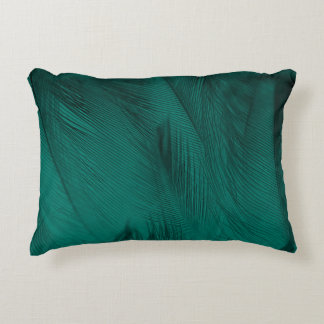 Donkergroene  veren textuur accent kussen