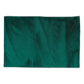 Donkergroene veren textuur kussensloop (Achterkant)