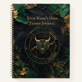 Donkergroene verf grunge stier ontwerp notitieboek