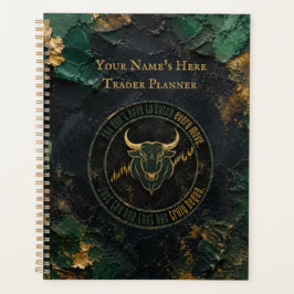Donkergroene verf grunge stier ontwerp planner