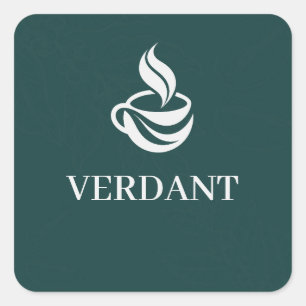 Donkergroene vierkante sticker met op maat gemaakt