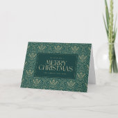 Donkergroene vintage kerstkaars kaart (Voorkant)