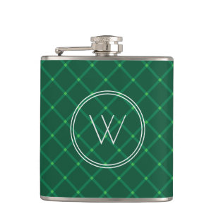 Donkergroene vleiend speciaal monogram heupfles
