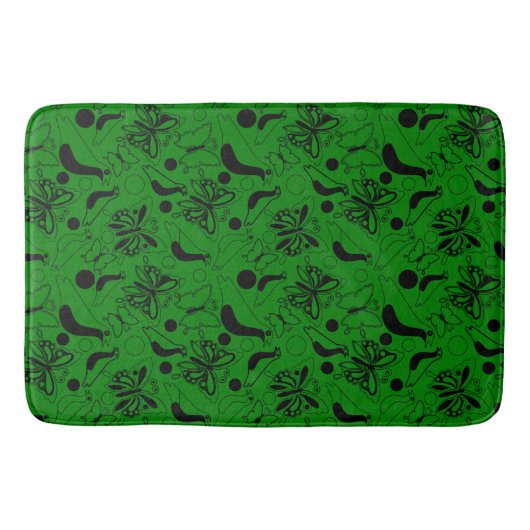 Donkergroene vlindervogel badmat (Voorkant)