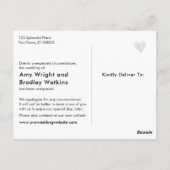 Donkergroene Waterverf Wash uitgesteld bruiloft Briefkaart (Achterkant)