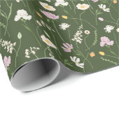 Donkergroene weide cadeaupapier (Rol Hoek)
