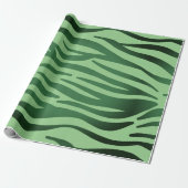 Donkergroene Zebra dierstrepen Cadeaupapier (Uitgerold)