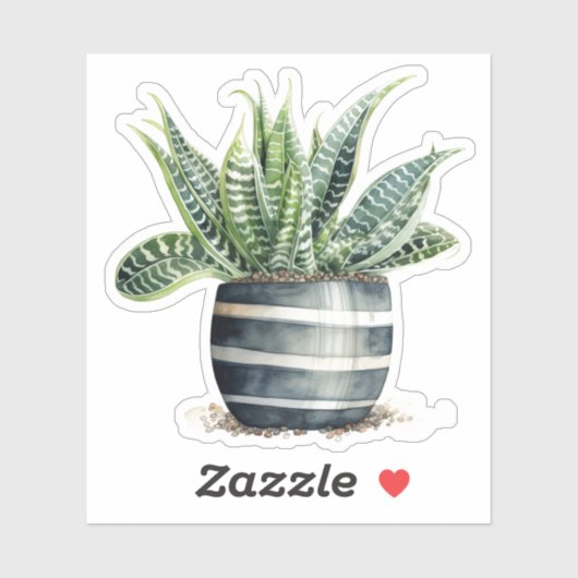 Donkergroene Zebra Haworthia Plant Vinyl Stickers (Vel)