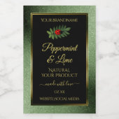 Donkergroene zwarte Glitter-productlabels Ladybug Voedselcontainer Etiket (Enkel label)