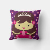 Donkerharige kleine prinses kussen (Achterkant)