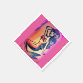 donkerharige schoonheidsroze servet (Hoek)