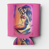 donkerharige zeemeermin blikjeskoeler (Voorkant)